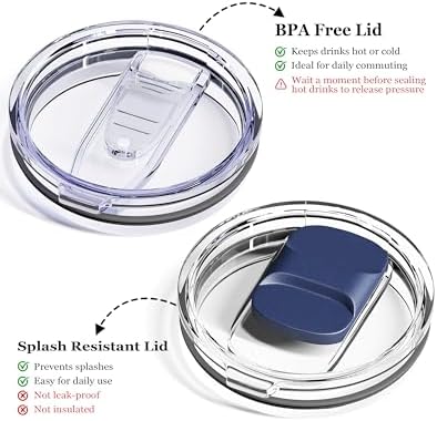 2 Pack 12oz Insulated Coffee Mug with Lids, Stainless Steel Cup - Image 4