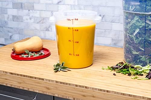 Carlisle FoodService Products Storplus Round Food Storage Container with Stackable Design for Catering, Buffets, Restaurants, Polypropylene (Pp), 8 Quart, Clear - Image 6