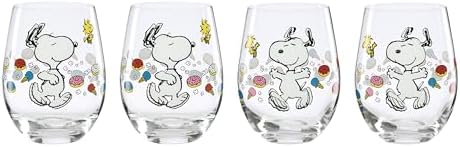 Lenox Chef Snoopy Glass Tumblers, 18oz, Set of 4 by Lenox