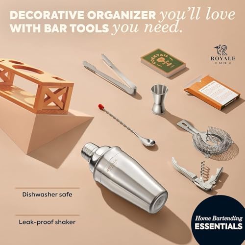 Mixology Bartender Kit with Stand | Home Bar Set with 25 Cocktail Recipes for Drink Mixing | Ideal Bartending Kit for Housewarming Gift | Premium Martini Cocktail Shaker Set with Bar Tools Accessories - Image 3