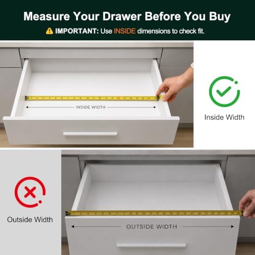 Expandable Bamboo Kitchen Drawer Organizer for Cutlery and Utensils, Adjustable Bamboo Wood Cutlery Tray in Drawer for Flatware and Silverware in Kitchen, (White) - Image 3