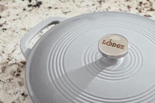 Lodge 3.6 Quart Enameled Cast Iron Covered Casserole with Lid – Dual Handles – Oven Safe up to 500° F or on Stovetop - Use to Marinate, Cook, Bake, Refrigerate and Serve – Gray - Image 3