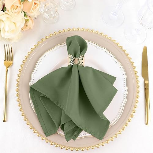 100 pcs 17-Inch Willow Green Polyester Luncheon Napkins - for Wedding Party Reception Events Restaurant Kitchen Home - Image 6