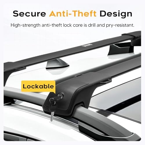 Powerty 268LBS Roof Rack Cross Bars for 2024-2026 Hyundai Santa Fe & Santa Fe Hybrid Accessories with Raised Side Rails(Not for SE Trim), Lockable Aluminum Roof Crossbars Rooftop Luggage Racks Carrier - Image 6