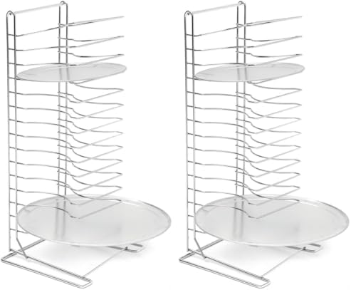 American Metalcraft 19029 Chrome-Plated Steel Standard Pizza Rack, 15 Slots, Silver (Pack of 2) by AmericanMetalcraftInc