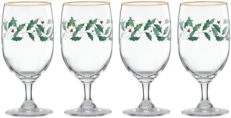 Lenox Holiday Christmas Glass Tumblers, Set of 4 by Lenox