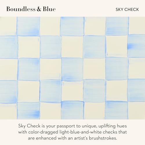 MACKENZIE-CHILDS Enamel Canister, Medium, Light-Blue-and-White Sky Check - Image 3