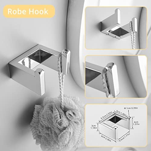 Fapully 23.6-Inch 6 Piece Bathroom Hardware Accessories Set Chrome - Image 5