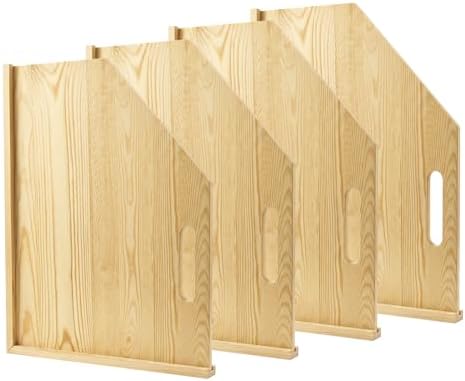 Solid Wood Tray Dividers for Cabinets, 4-Pack Baking Sheet & Cutting Board Organizer, Adjustable Cabinet Storage for Cookie Sheets, Pans and Pantry Trays - Image 7