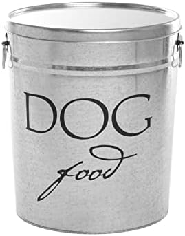 Harry Barker Classic Silver Dog Food Storage Canister – Medium, Airtight Stainless Steel Pet Food Container, Holds Up to 22 lbs Dry Dog Food, Kitchen Counter & Pantry Storage - Silver by HarryBarker