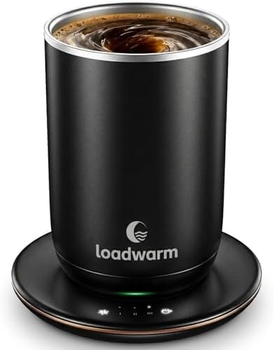 Self Heated Stirring Coffee Mug, 10oz Auto Mixing Cup with Warmer , Black by LooaWarm