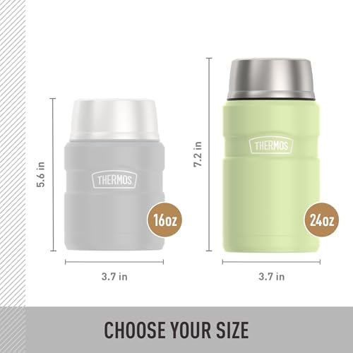 THERMOS Stainless King Food Jar with Bowl, 24oz, Matte Green - Image 5