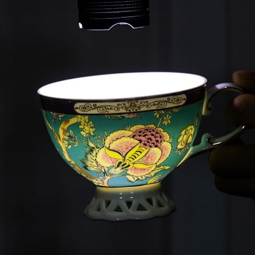 KAMMAK Tea Cups and Saucers Set of 2, Fine Bone China Coffee Cups, GHO03 - Image 7