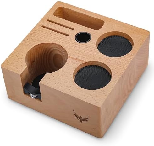 Tamping Station 54mm for Breville Espresso Machine Accessories – Portafilter Holder with Tamper, Distributor, Dosing Funnel, WDT Tool & Puck Screen Slots by KNODOS