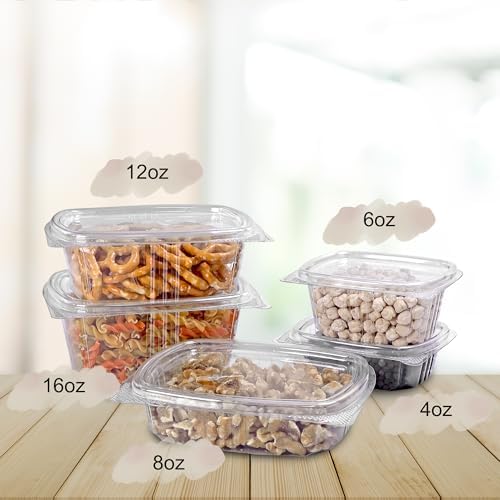 6oz RPET Clear Hinged Lid Deli Container - 400Pcs - Image 5