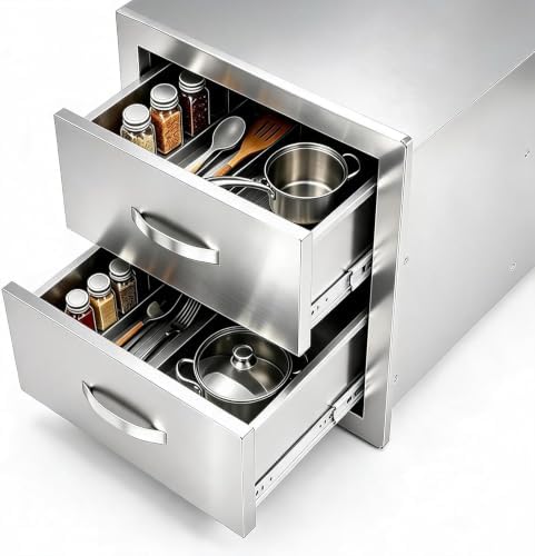 Garvee Outdoor Kitchen Drawer 14" Wx23 Dx15 H,Full Stainless Steel by Garvee