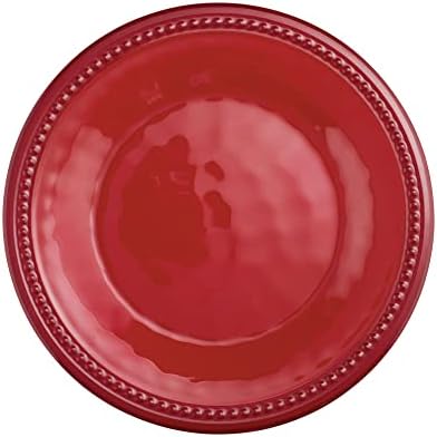UPware 12 Piece Beaded Melamine Dinnerware Sets, Outdoor Dishes Set, Plates and Bowls Sets, Service for 4, Red - Image 6