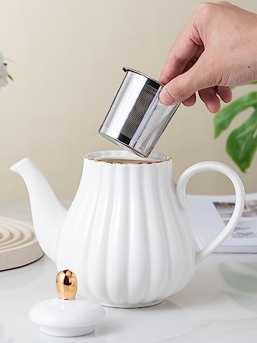 CLAY TONIC- 8 OZ Porcelain White Coffee/Teacup and Saucer Set with Holder - Image 5