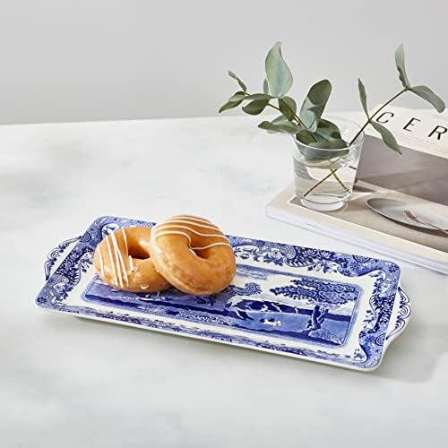 Spode Blue Italian Rectangular Sandwich Tray - Blue & White - Image 6
