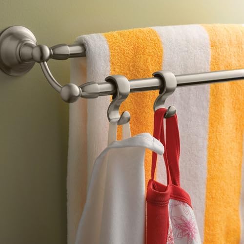 Moen Sage Collection Spot Resist Brushed Nickel 24-Inch Double Bathroom Towel Bar, Wall Mounted Bath Hanger with Two Rods, DN6822BN, 24 Inch (Pack of 3) - Image 4