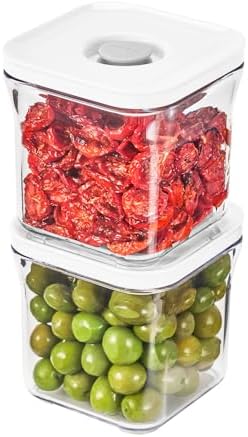 VAKUEN Premium Airtight Food Storage Containers, 2PC-SET(0.53qt), Smart One-Click Seal Lid, Patented Double Silicone Lining, 100% Leak Proof, BPA-FREE, Dishwasher, Freezer & Microwave Safe by Vakuen