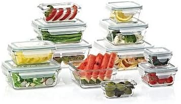 Glasslock Air Tight Glass Lunch Container Glass Food Storage Set 24-Piece by Glasslock
