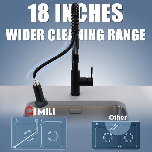 GIMILI Black Kitchen Faucet with Pull Down Sprayer - Image 3