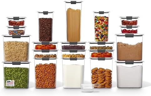 Rubbermaid Brilliance BPA-Free Airtight Food Storage Containers with Lids Set of 20 with Scoops Perfect for Kitchen and Pantry Organization by Rubbermaid