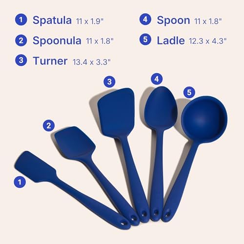 GIR: 5-Piece Silicone Essentials Kitchen Utensils Set – Royal Blue - Image 6