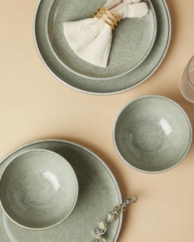 Pokini Ceramic Dinnerware Sets for 8, 24pcs Plates and Bowls Sets Dish Set - Image 5
