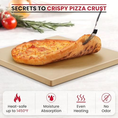 Unicook 16 x 14 Inch Pizza Stone for Oven and Grill, Rectangular, 8 Lbs - Image 4