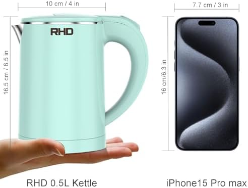 RHD 0.5L Small Portable Electric Kettle, 600W Stainless Steel Travel Kettle - Image 2