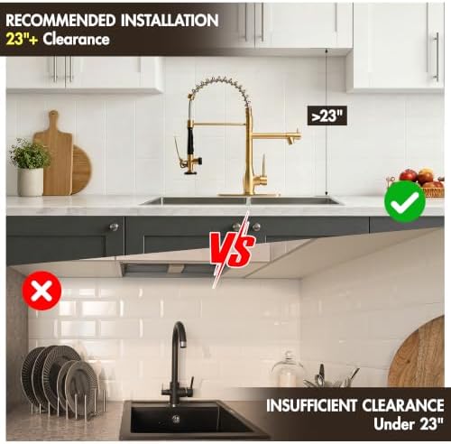 GIMILI Brushed Gold Kitchen Faucet with Pull Down Sprayer Commercial Style - Image 5