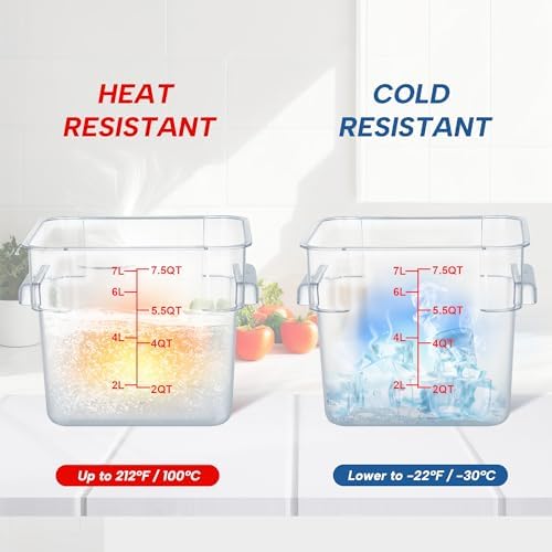4 Pack 8QT Square Food Storage Containers with Lids - Image 5
