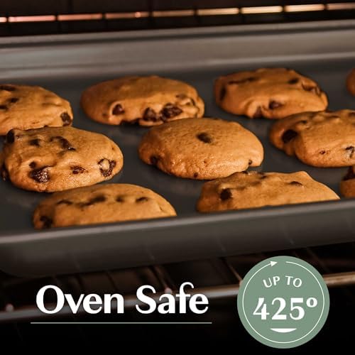 Goodful All-In-One Nonstick Bakeware Set, Stackable and Space Saving Design includes Round and Square Pans, Muffin Pans, Cookie Sheet and Roaster, Dishwasher Safe, 8-Piece, Graphite - Image 5