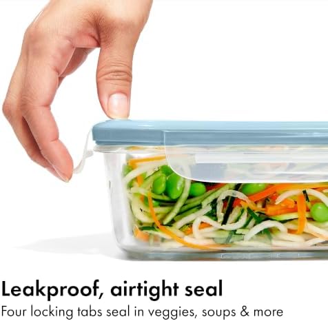 OXO Good Grips Smart Seal 12-Piece Glass Food Storage Container Set - Arctic Blue - Image 2