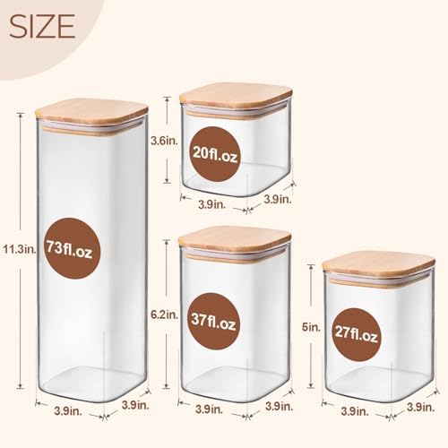 ComSaf Glass Storage Containers Set of 6 (2.2Qt/1.2Qt/0.8Qt/0.6Qt*3) - Image 2