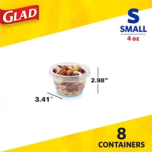 Glad GladWare Mini Round Food Storage Containers, 4 Oz, 8 Count, 12-Pack - Image 2