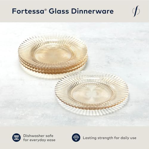 Fortessa Archie Glass, 8.5 Inch Salad Plate (Set of 4), Ginger Gold - Image 2