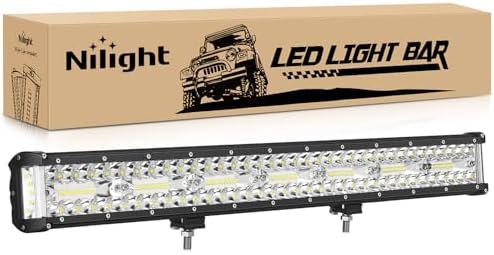 Nilight 20 Inch Side Shooter Light Bar Spot Flood Combo Triple Row by Nilight
