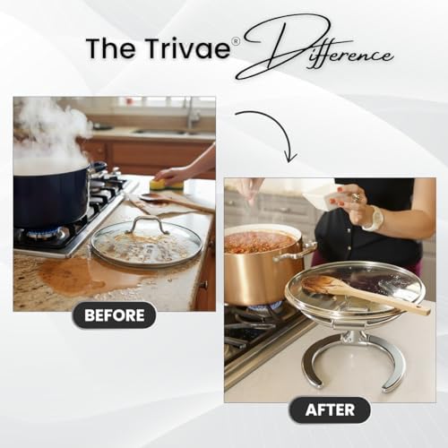 Trivae Pot Lid Holder While Cooking, 4-in-1 Kitchen Trivet & Pan Lid Holder - Image 2