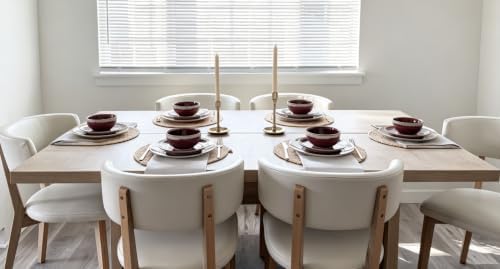 Sweejar 12 Pieces Ceramic Dinnerware Sets for 4, Burgundy Red - Image 3