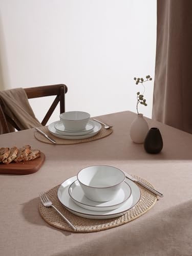 Famiware Saturn Stoneware Dinnerware Sets for 4, Speckled Plates and Bowls - Image 3