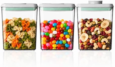 3-Pack 1.3 Qt Airtight Food Storage Containers, Stackable Pop Lids by Unknown