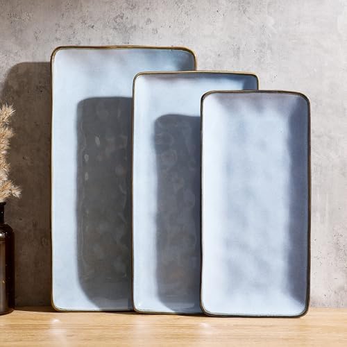 Famiware Serving Platters Set of 3 Sizes - Rectangular, Blue by Famiware