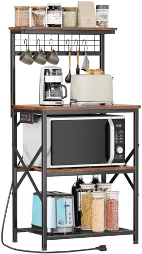 Furologee Kitchen Bakers Rack with Power Outlet, 22-Inch Microwave Stand by Furologee