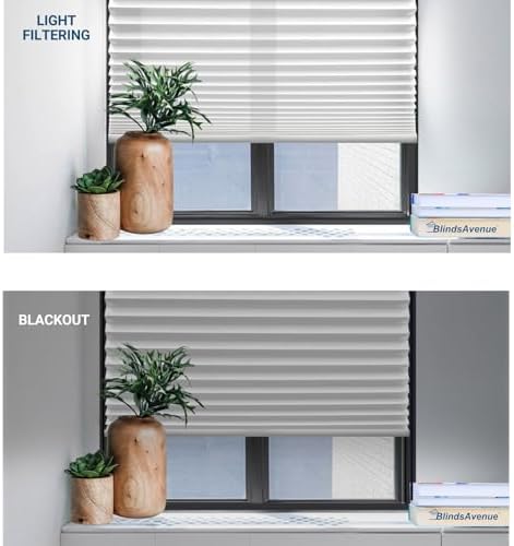 BlindsAvenue No Drill Cordless Pleated Fabric Shades, White, 38.5"W x 64"H - Image 6
