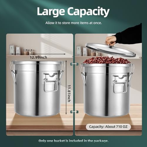 33L/5.55 Gal Stainless Steel Food Storage Container with Lid - Image 5