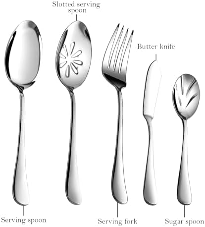 Silverware Set for 8 with Serving Utensils,Stainless Steel Flatware Cutlery - Image 4