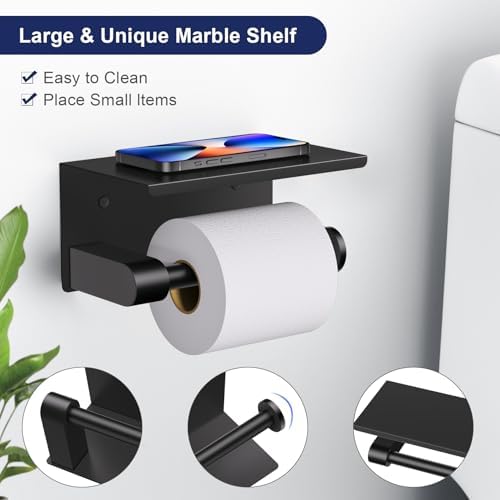 Lairuier Bathroom Hardware Set Matte Black, Towel Holder Set Wall Mounted - Image 2